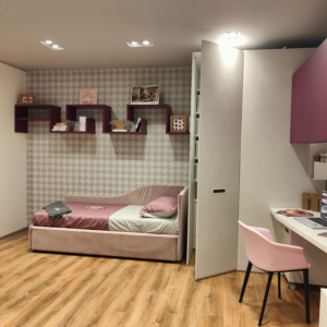 Cameretta rosa Moretti Compact cabina armadio sconto promo arredamento Roma mobili outlet Roma