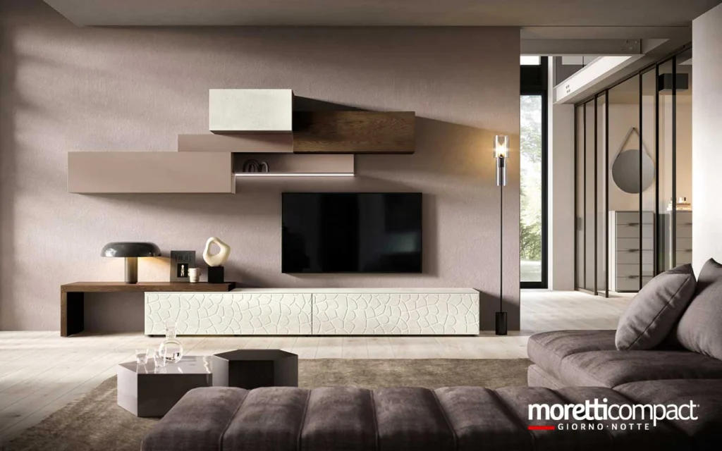 Living Moretti Compact Giorno e Notte arredamento Roma living outlet nuove idee arredo Marinelli Design Group Roma furniture made in Italy